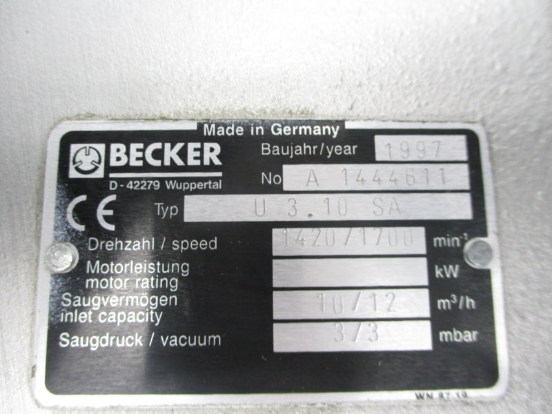 BECKER PUMPS U3.10SA 80L/4X NSNP