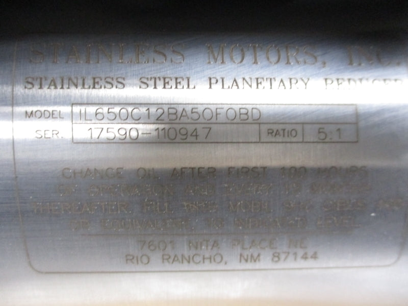 STAINLESS MOTORS IL650C12BA50F0BD 230/460V 2.5/1.25A NSNP