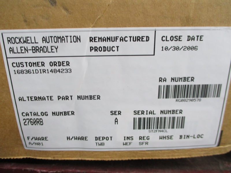 ALLEN BRADLEY 2760-RB SER. A F/W A/N01 5VDC 1.25A REMAN