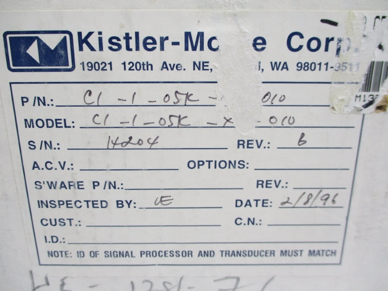 KISTLER MORSE C1-1-05K-X-010 NSMP