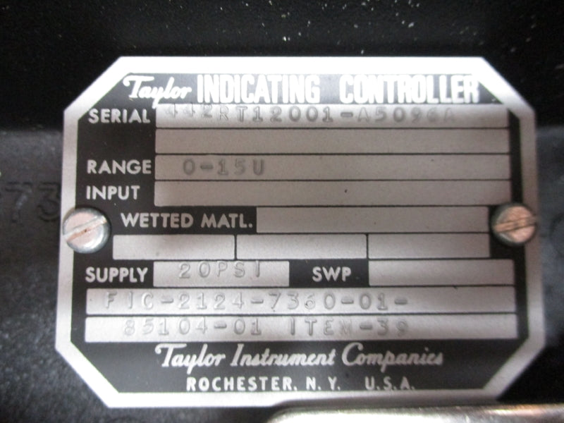 TAYLOR FIC-2124-7360-01-85104-01 117V 20PSI 1/2" NSNP