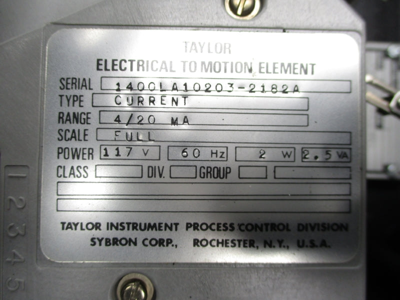TAYLOR INSTRUMENT FIC-2451-7360-D1-85104-01 117V 20PSI NSNP