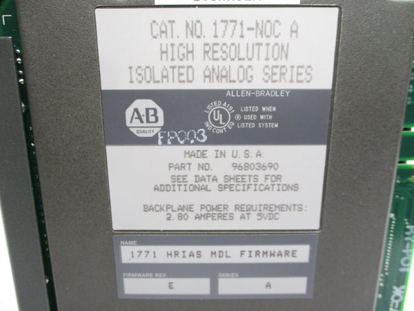 ALLEN BRADLEY 1771-NOC SER. A F/W E 5VDC 2.8A NSMP