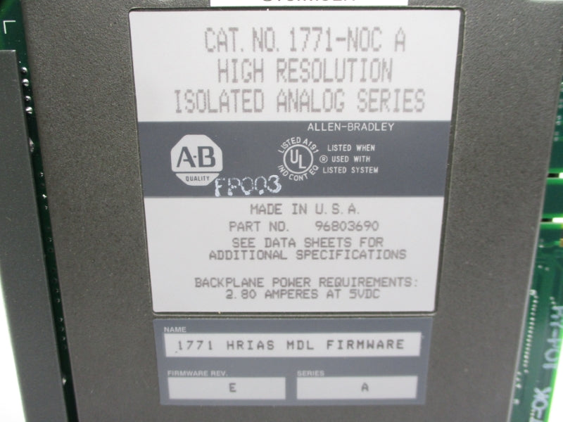 ALLEN BRADLEY 1771-NOC SER. A F/W E 5VDC 2.8A NSMP