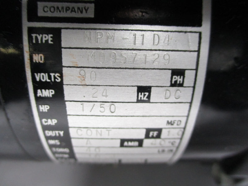 BODINE ELECTRIC NPM-11D4 90V .24A UNMP