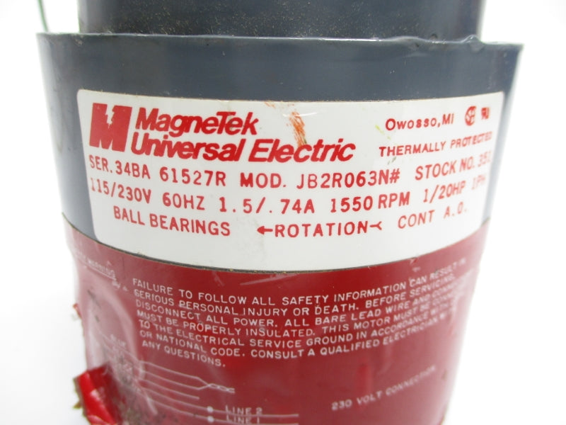 MAGNETEK UNIVERSAL JB2R063N 115/230V 1.5/.74A UNMP