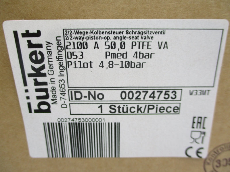 BURKERT 00274753 2100A 8-10BAR NSMP