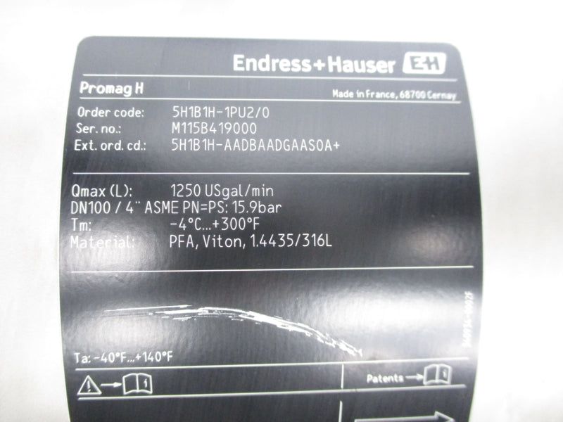 ENDRESS+HAUSER 5H1B1H-1PU2/0 30V 15.9BAR NSNP