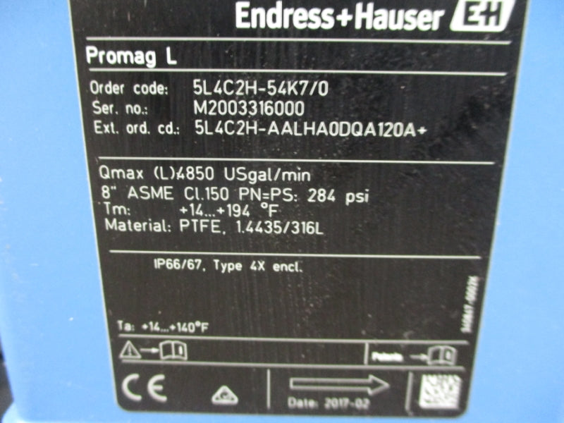 ENDRESS+HAUSER 5L4C2H-54K7/0 240V 284PSI NSMP