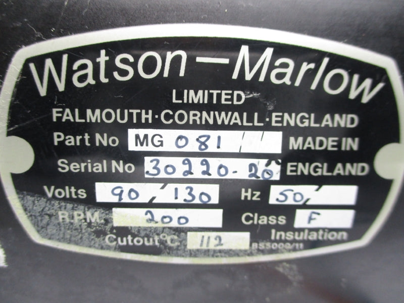 WATSON MARLOW MG081 SER. F 90/130V UNMP