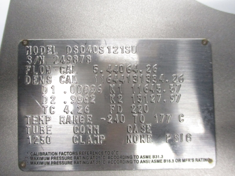 MICRO MOTION DS040S121SU NSNP