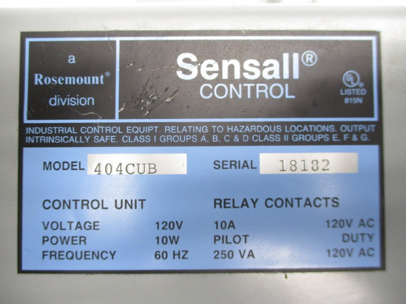SENSALL CONTROL 404CUB 120V 10A NSNP