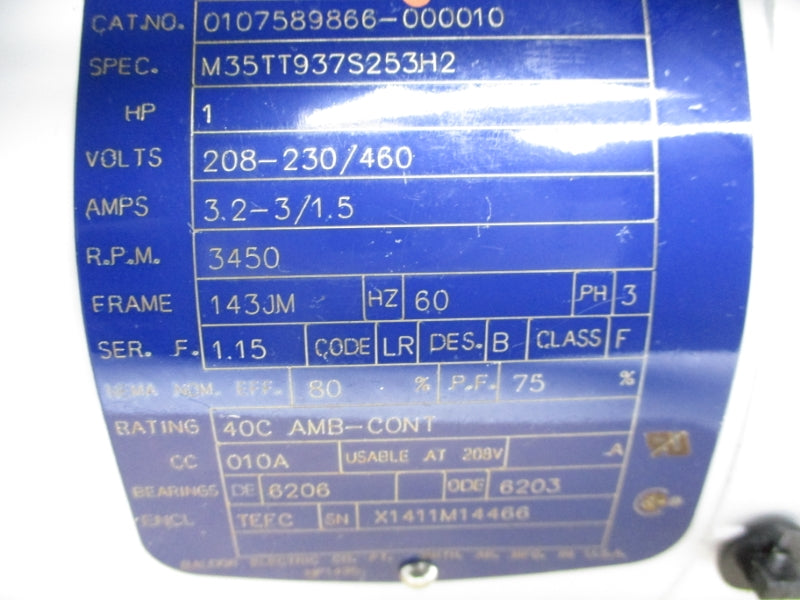 BALDOR M35TT937S253H2 2045 230/460V 3.2-3/1.5A NSNP