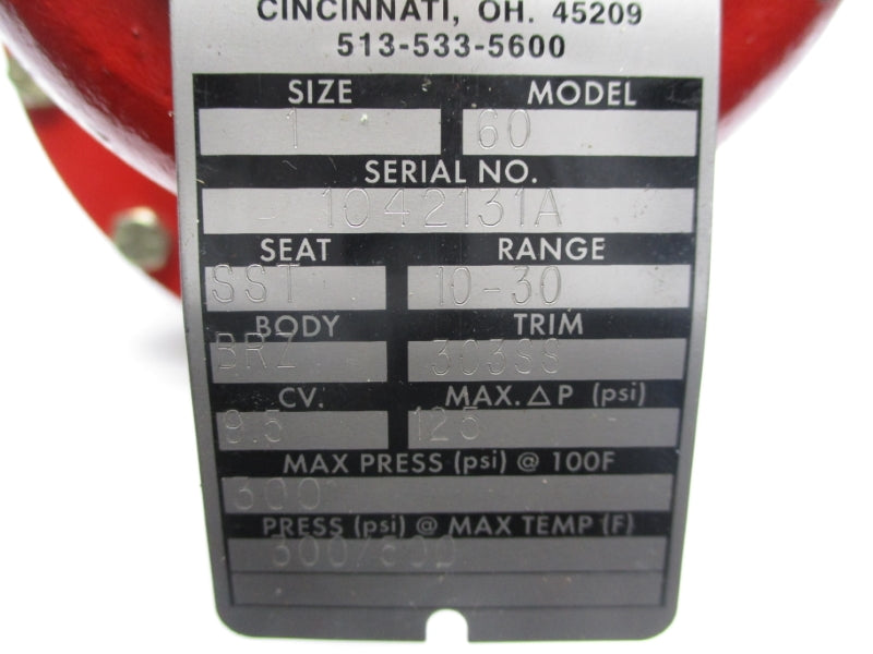 JORDAN VALVE 60 300PSI 1-1/8" NSNP