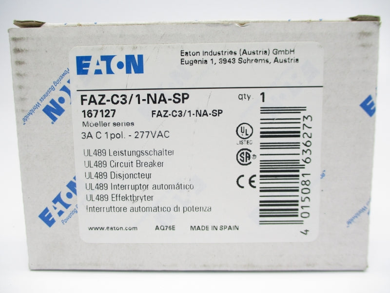 EATON FAZ-C3/1-NA-SP 277VAC 3A NSMP