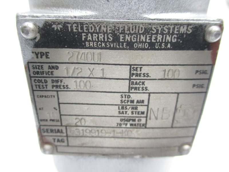FARRIS 2740UL 100PSI 1/2" UNMP