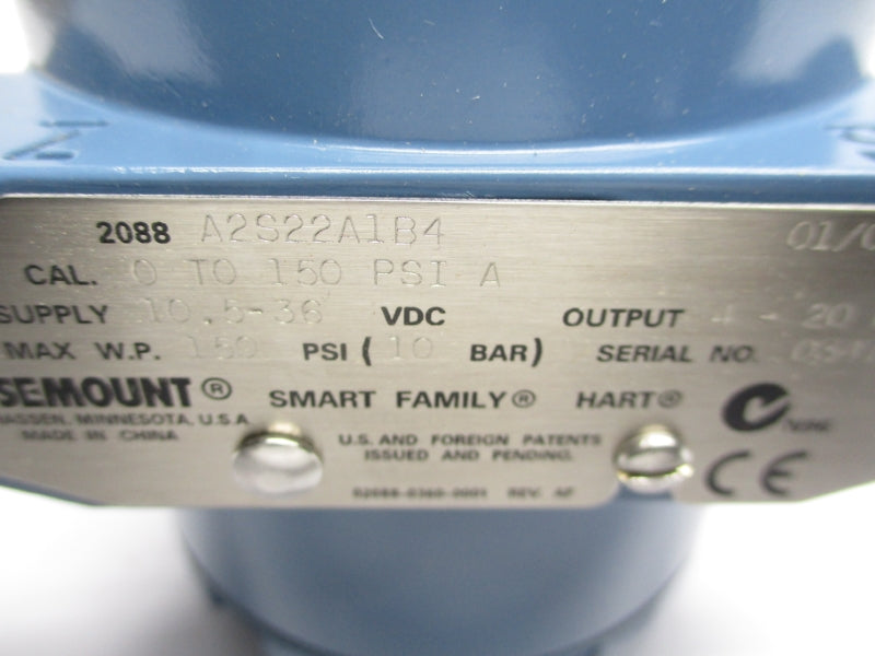 ROSEMOUNT 2088A2S22A1B4 10.5-36VDC 150PSI 5/8" NSMP