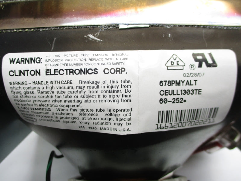 CLINTON ELECTRONICS 678PMYALT CEULL1303TE 12VDC UNMP
