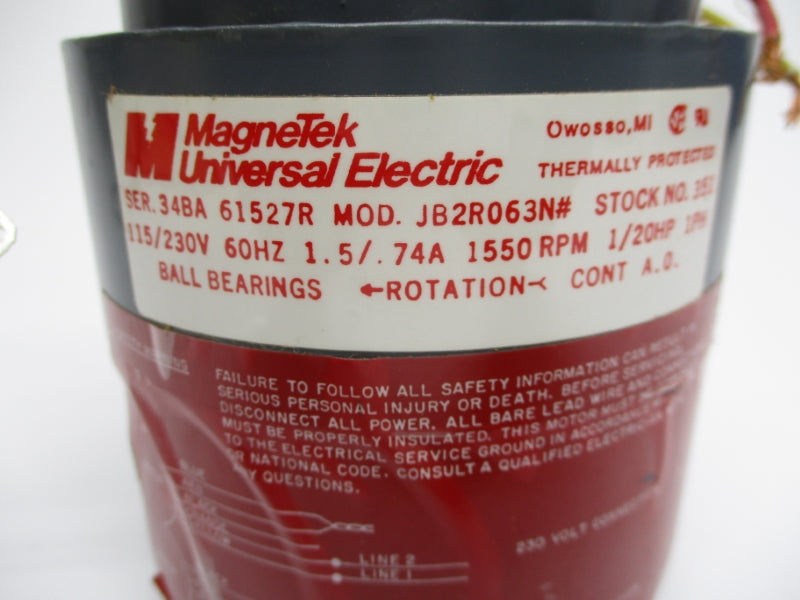 MAGNETEK UNIVERSAL JB2R063N SER. 34BA 115/230V 1.5/.74A NSMP