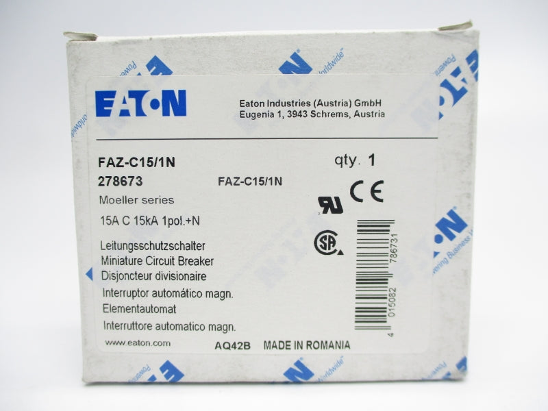 EATON FAZ-C15/1N 240V 15A NSMP