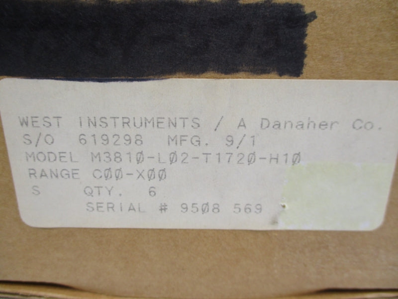 WEST INSTRUMENTS M3810-L02-T1720-H10 120V NSMP