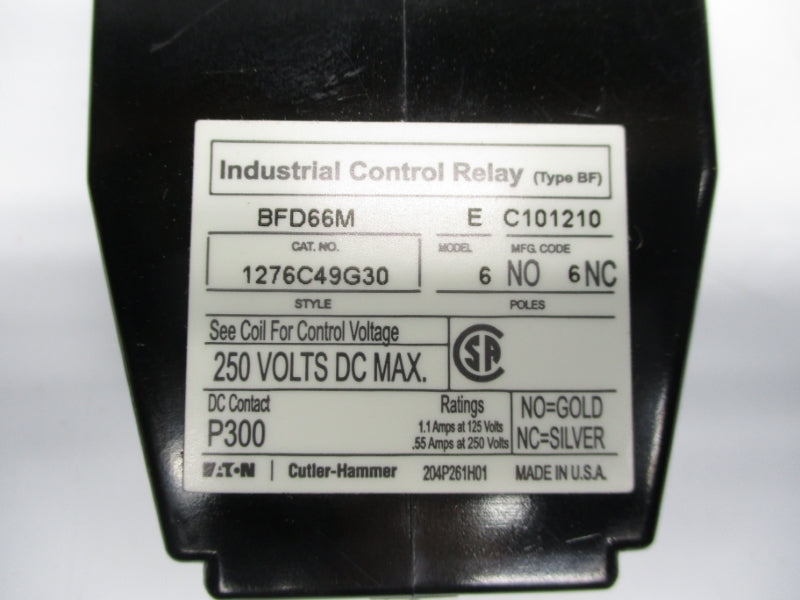 EATON BFD66M 1276C49G30 SER. E 250VDC 1.1A NSMP