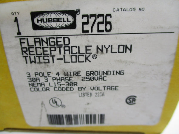 HUBBELL 2726 250VAC 30A NSMP