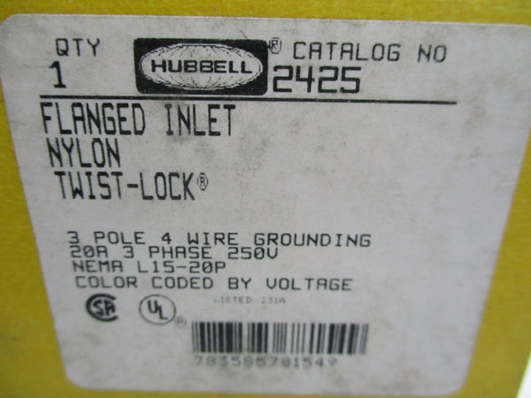 HUBBELL 2425 250V 20A NSMP