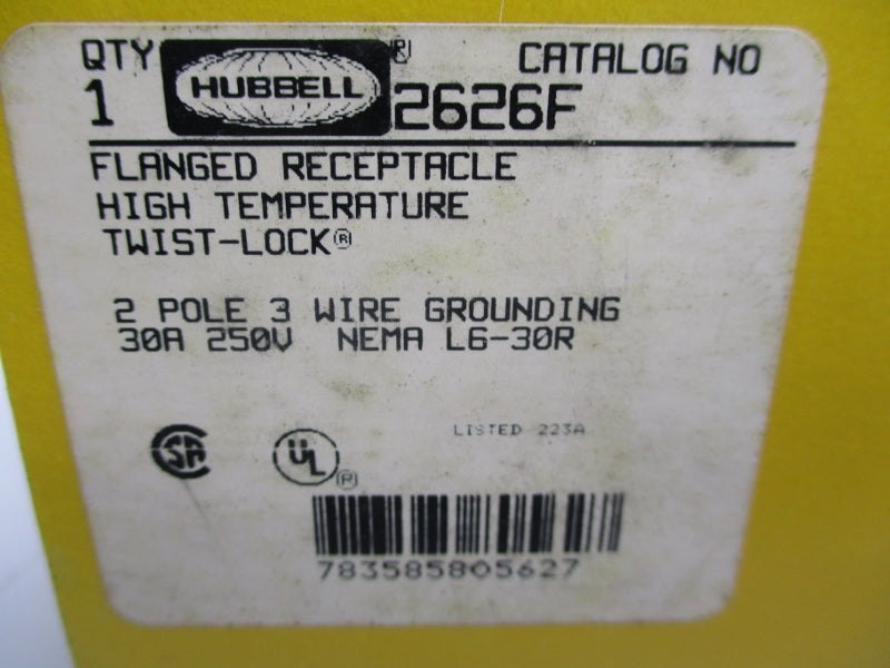 HUBBELL 2626F 250V 30A NSMP