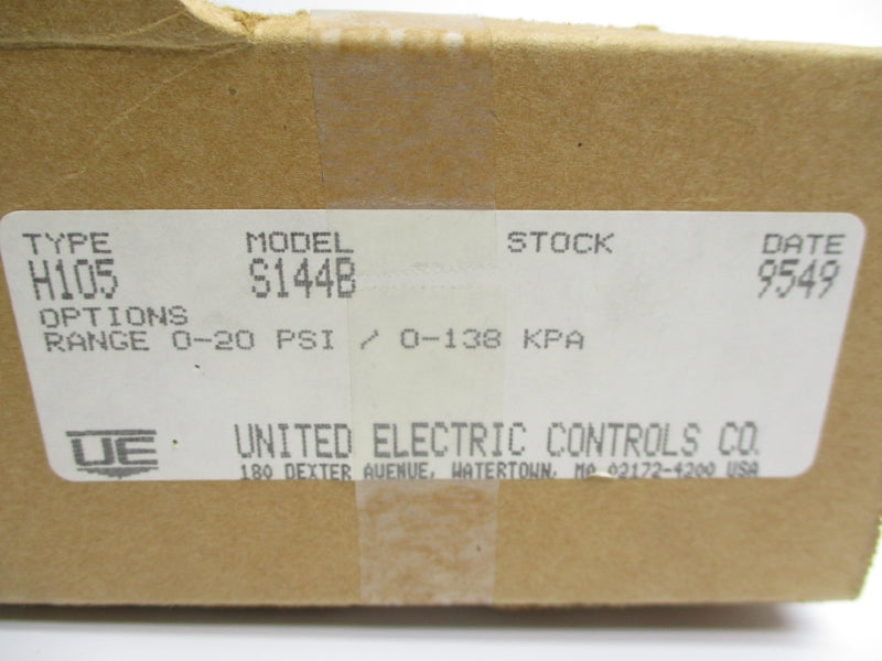 UNITED ELECTRIC H105-S144B 9549 480VAC 15A 0-20PSI 3/4" NSMP