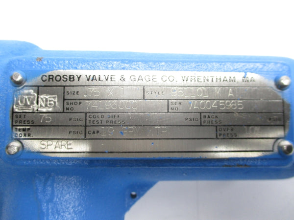 CROSBY 951101MA 75PSI .75X1" NSNP