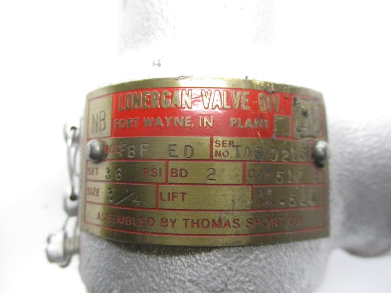 LONERGAN FBFED 36PSI 3/4" UNMP