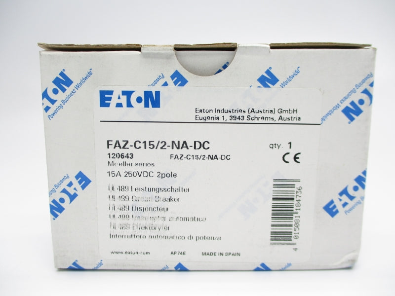 EATON FAZ-C15/2-NA 120643 250VDC 15A NSMP