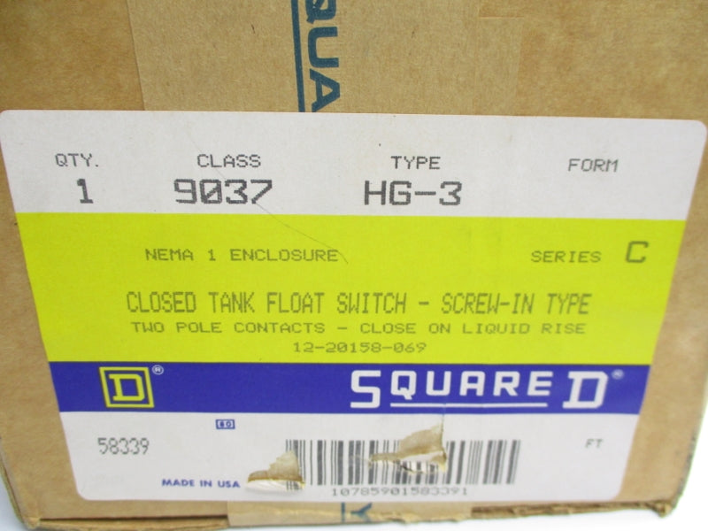 SQUARE D 9037HG-3 SER. C NSMP