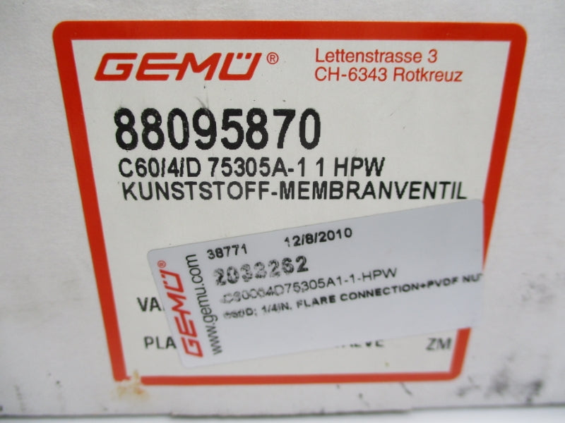 GEMU C604D75305A11HPW NSMP