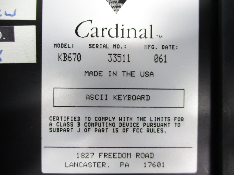 CARDINAL KB670 NSMP