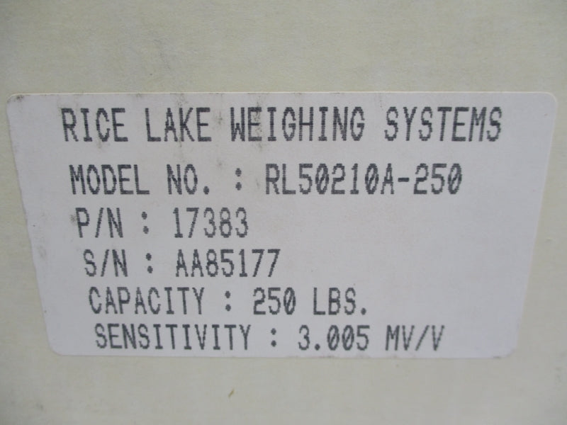 RICE LAKE RL50210A-250 17383 NSMP