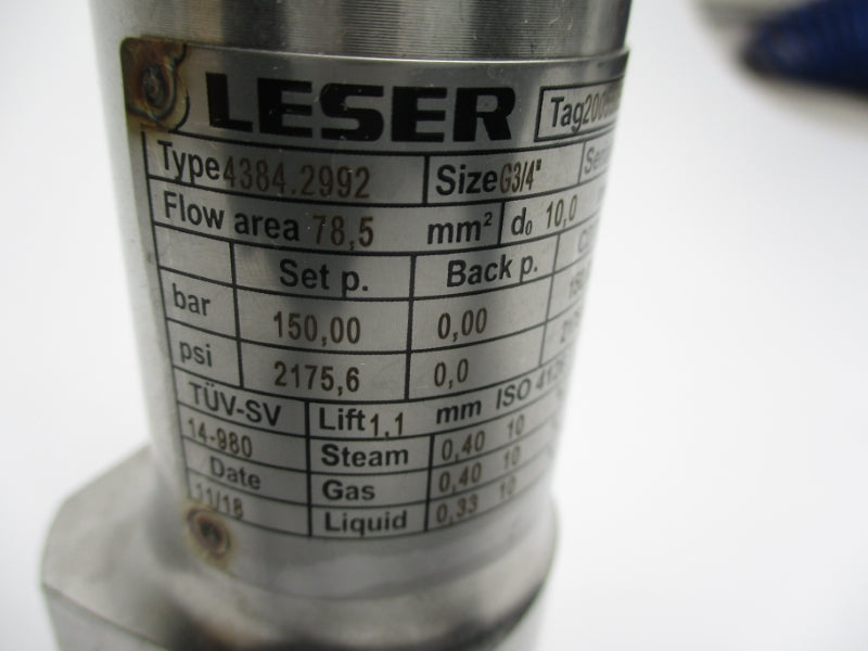 LESER 4384.2992 57PSI 3/4" NSMP