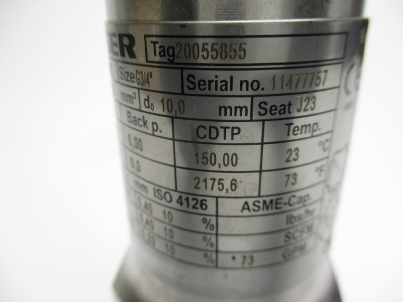 LESER 4384.2992 57PSI 3/4" NSMP