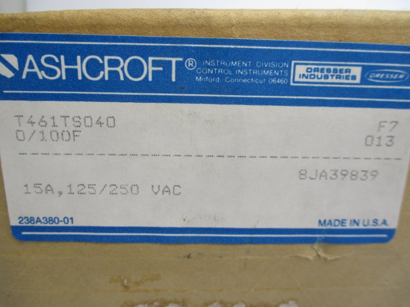 ASHCROFT T461TS040 125/250VAC 15A NSMP