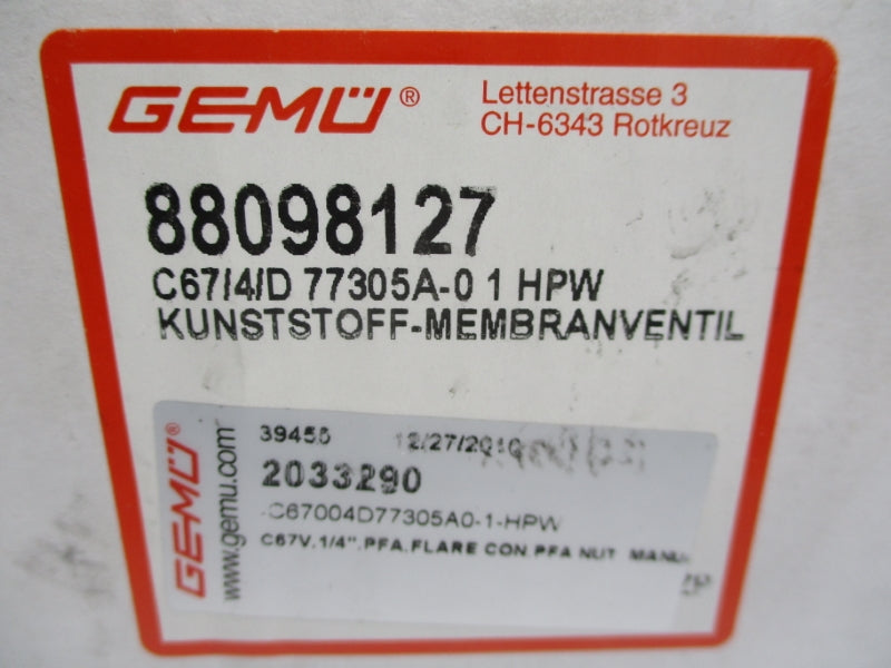 GEMU C674D77305A-01HPW ICH-88098127-00-571989 NSMP
