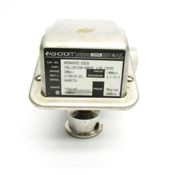 ASHCROFT GPSN4GV25XCG3A 480VAC 15A 200PSI 1" UNMP