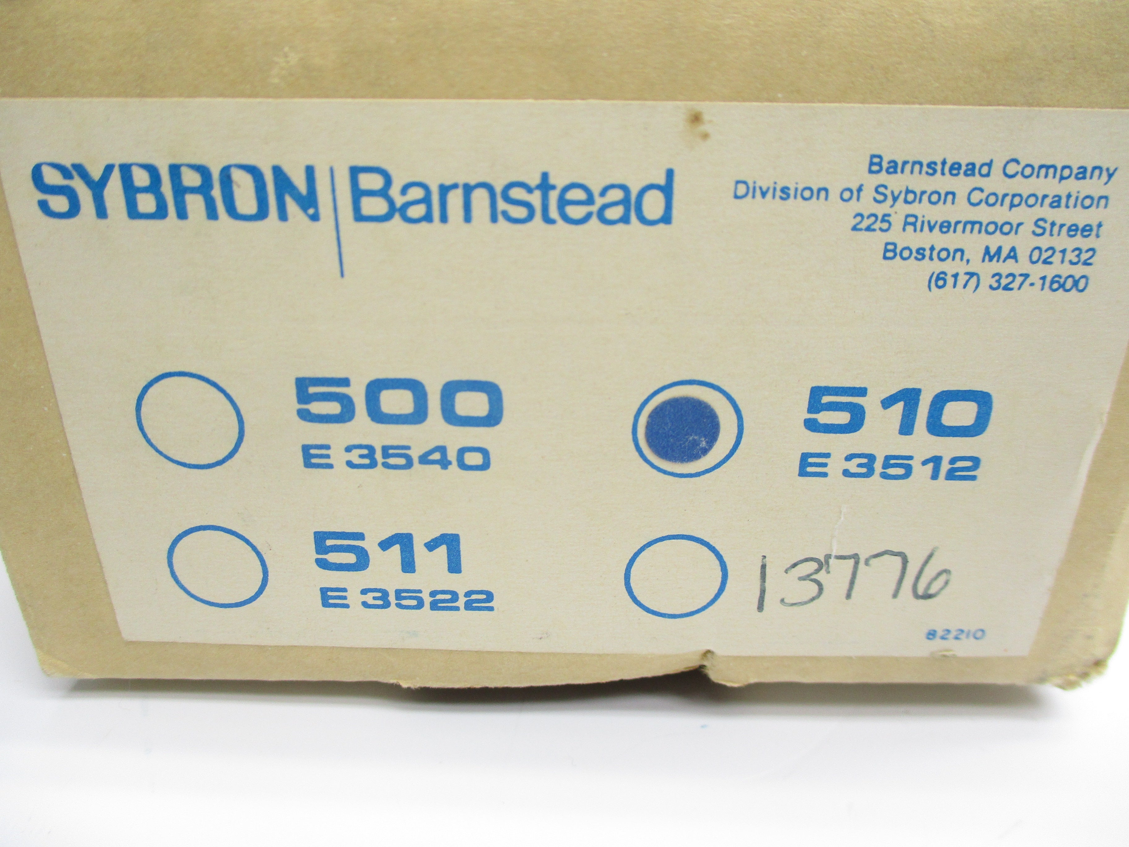 SYBRON BARNSTEAD E3512 NSMP