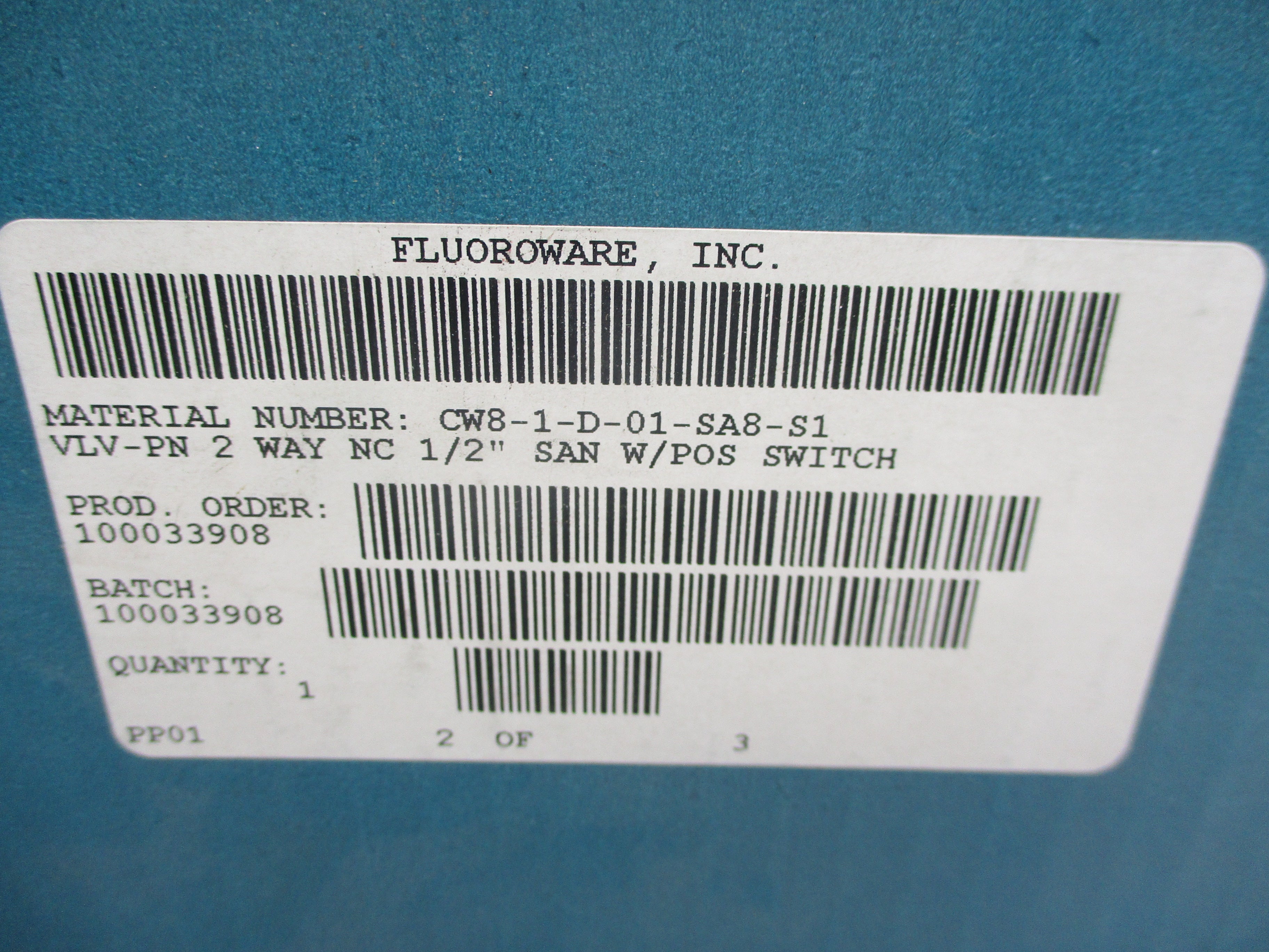 FLUOROWARE CW8-1-D-01-SA8-S1 1/2" NSMP