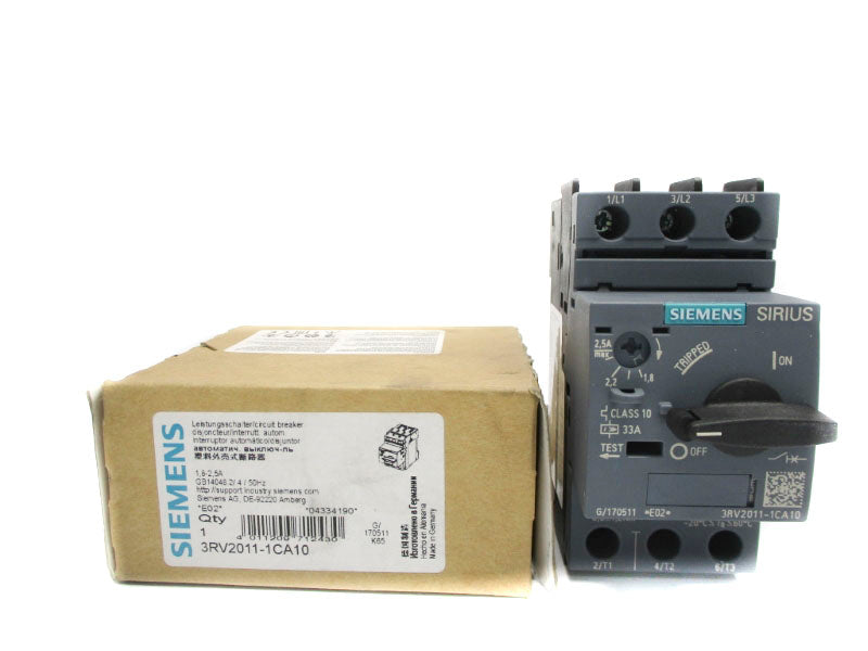 SIEMENS 3RV2011-1CA10 600V 1.8-2.5A NSMP