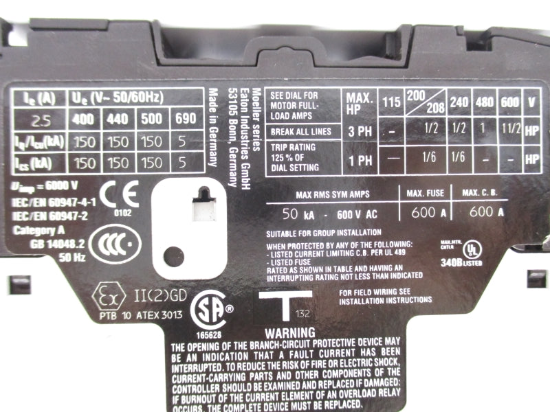 EATON PKZMO-2.5 XTPR2P5BC1 600VAC 1.6-2.5A UNMP