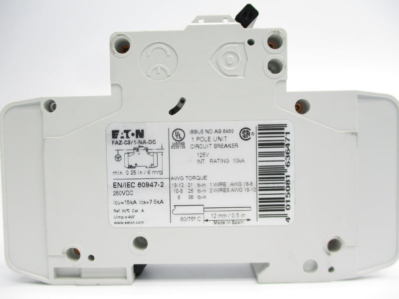 EATON FAZ-C3/1-NA-DC 125V 3A NSNP