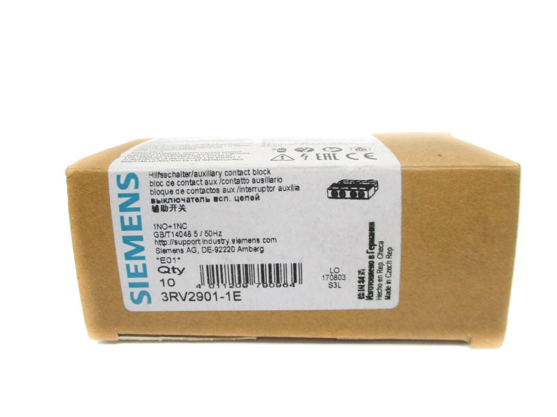 SIEMENS 3RV2901-1E 240VAC 2,5A (PKG OF 10) NSMP