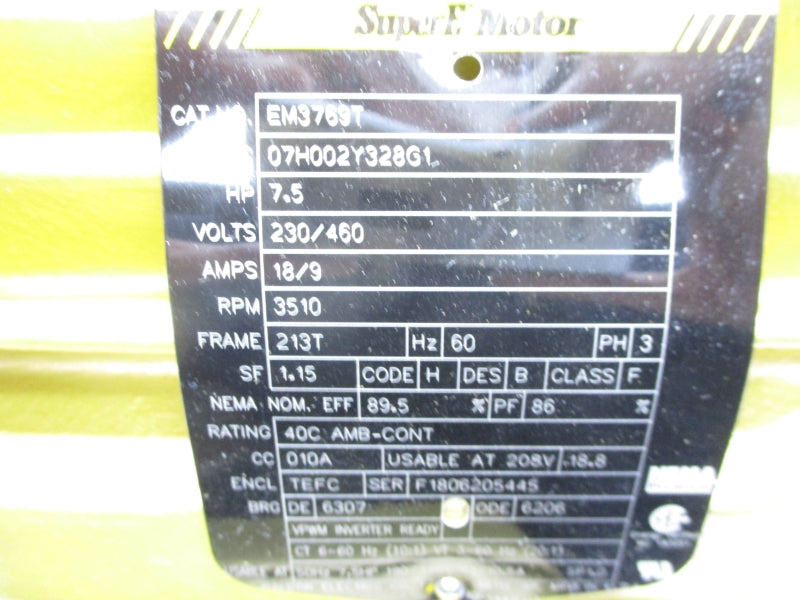 BALDOR EM3769T 230/460V 18/9A NSNP