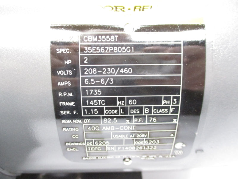 BALDOR CBM3558T 230/460V 6.5-6/3A NSMP